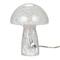Hello Honey® 7.75" White Round Blown Glass Mushroom Shaped Table Lamp with Inline Switch